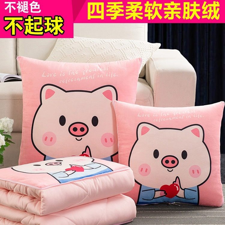 抱枕被子两用款抱枕被子二合一加绒加厚汽车用午睡毯子靠枕被,淘宝优惠券,粉丝福利购,淘宝优惠卷