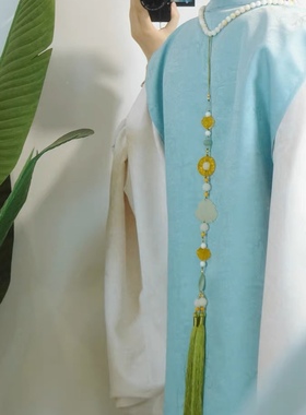 古风明制长背云流苏璎珞配饰仙气百搭背云汉服长流苏后压装饰