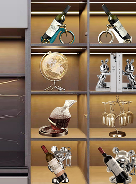 速发艺用酒柜装饰品摆件轻奢餐边柜架展示套组装合工家摆设