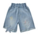 ເດັກຍິງ Summer Denim Shorts Thin Star Embroidery