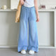 ເດັກຍິງ summer ແບບ T-shirt denim ຊຸດ pants ຂາກວ້າງ