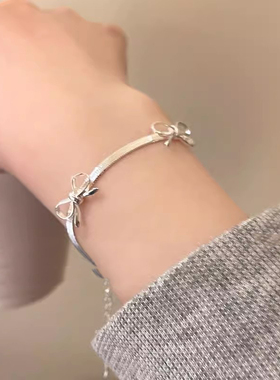清新甜美女合金蝴蝶结手镯不掉色