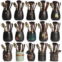 Black Sandalwood Solid Wood Tea Road Six Gentlemen Suit Big All 6 Gentleman Tea Tool Tea Clip Needle Spoon Kutian Tea Accessories