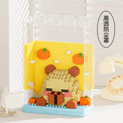 拼豆治愈系熊猫积木微颗粒儿童益智拼装玩具哈基米拼图摆件礼物 - 图0