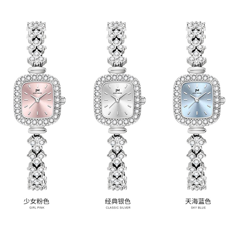 DOM联名JM坚守139道工序轻奢ins风满钻女表