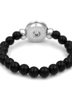 新款嘉运饰品手链男女百搭黑色弹力串珠手环来图制作厂家货源