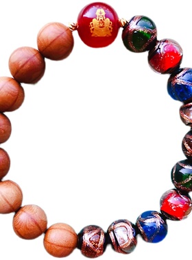 女款龙五爷香灰琉璃六道木手串