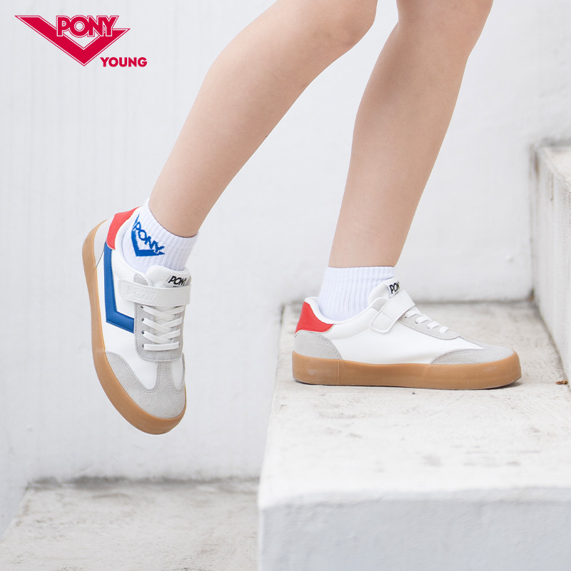 pony童鞋儿童板鞋春夏款男童女童滑板鞋低帮软底运动鞋学生鞋