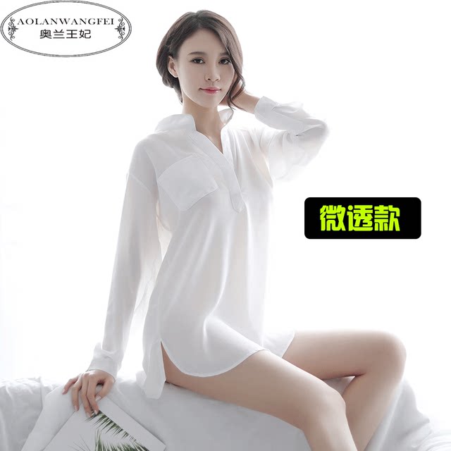 Sexy Pajamas ເສື້ອ Summer ຂອງແມ່ຍິງ Dress ສີຂາວ