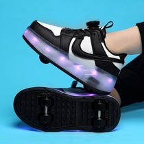 Child Flash Walking Skate Shoes Boy Four Rounds Explosive Walking Shoes Students Stealth Skates Invisible Girl Shoes With Wheels Shoes