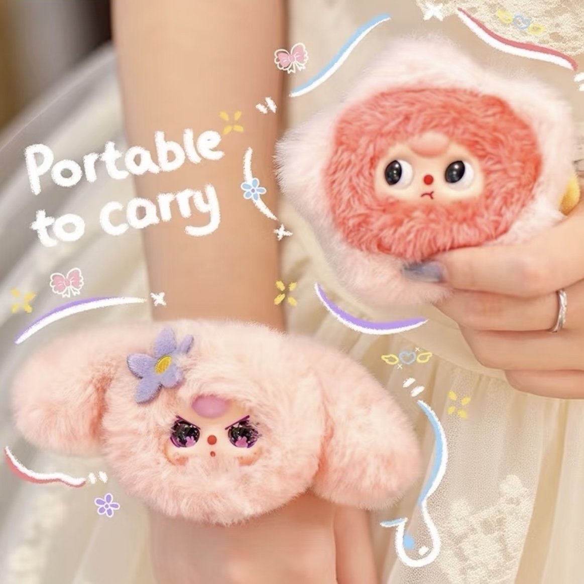 新品Baby three娃三岁萌萌发圈毛绒盲盒潮玩可爱礼物女生 - 图0