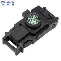 Steady Stein W7163 Multifunction Plastic Emergency whistle inserts Outdoor LED Light Compass Beating Fire Stone Courtwork