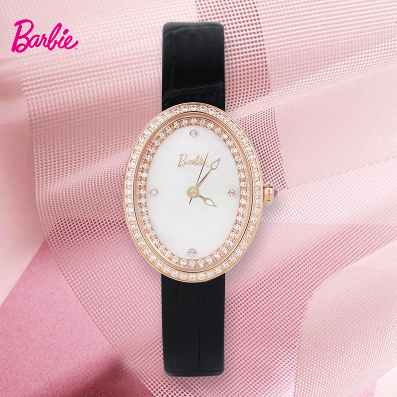 IME【Barbie芭比联名官方正品】手表女款椭圆表皮带都市丽人手表