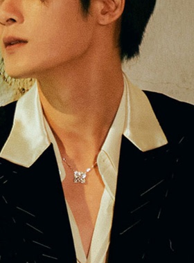 檀健次同款满钻莲花项链锁骨链