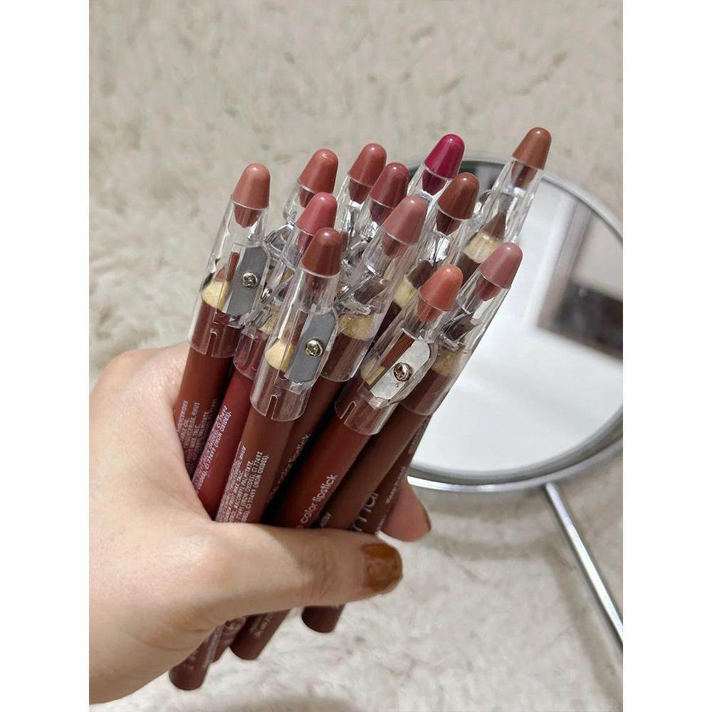 12支新疆口红笔唇线笔唇笔嘴唇两用防水持久不掉色裸色一体不沾杯,淘宝优惠券,粉丝福利购,淘宝优惠卷