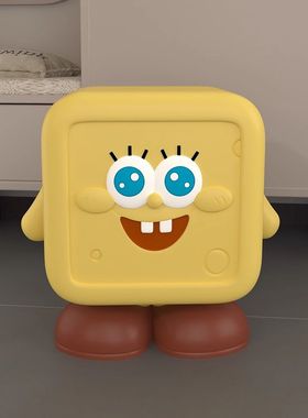网红海绵宝宝换鞋凳客厅卡通落地置物收纳茶几落地摆件送人小礼物