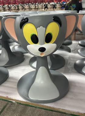 网红汤姆猫创意落地摆件沙发边几茶几客厅卡通家居饰品可爱床头柜