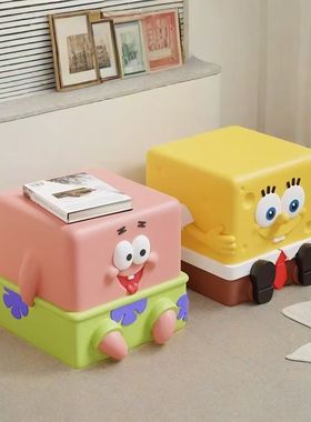 海绵宝宝创意可爱床头柜置物架小型2025新款儿童床头小边几收纳柜