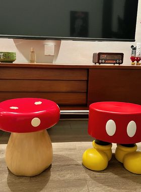 卡通网红小凳子矮凳坐墩家用门口换鞋凳可爱创意沙发凳板凳蘑菇凳