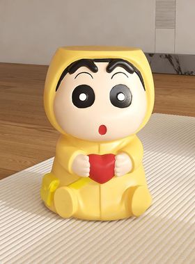 轻奢高级感蜡笔小新换鞋凳入户门口进门家用小凳子矮凳茶几沙发凳