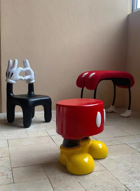 米奇小矮凳创意家居可坐摆件可爱简约凳子圆凳板凳换鞋凳儿童房