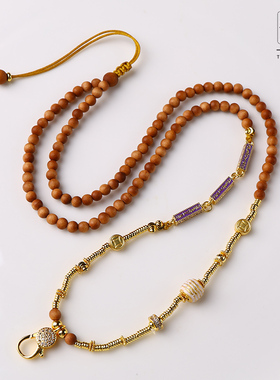 泰国佛牌链子檀木经文锁骨链