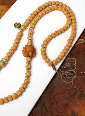 金刚菩提子狐狸珐琅吊坠绳