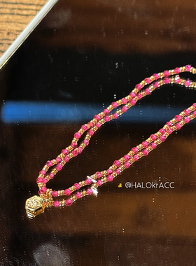 HALOkrACC韩国粉紫色温柔手链