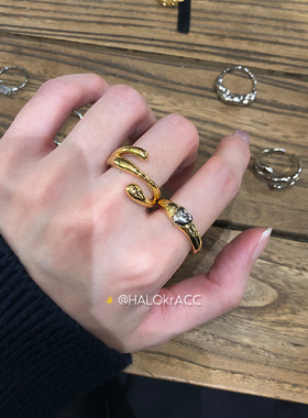 HALOkrACC韩代金泰妍树枝戒指