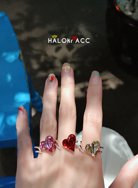 HALOkrACC歪心施家水晶戒指