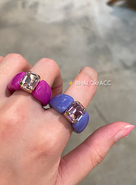 HALOkrACC韩国浓郁粉紫戒指