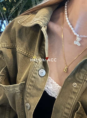 HALOkrACC纯银镀金小熊项链