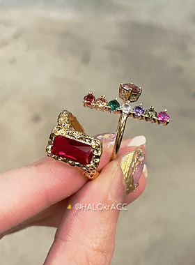 HALOkrACC韩代满彩钻戒指