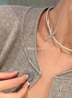 HALOkrACC韩代简约皮绳双层颈链