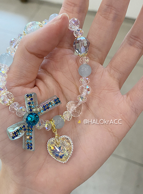 HALOkrACC水晶薄荷蝴蝶结手链