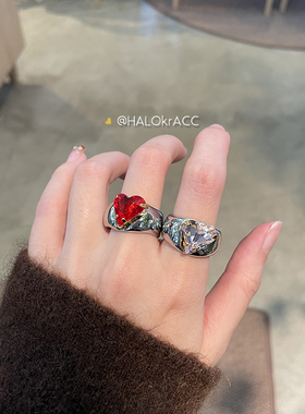 HALOkrACC韩代张元英粉红心戒指