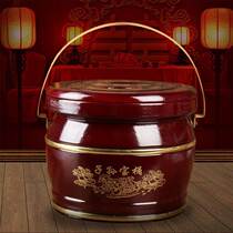 Children and grandchildren barrel accompanied by married wedding celebration supplies Great full wedding with red bucket Bottling Eggs Container Happy Early Birth Your Precious Son