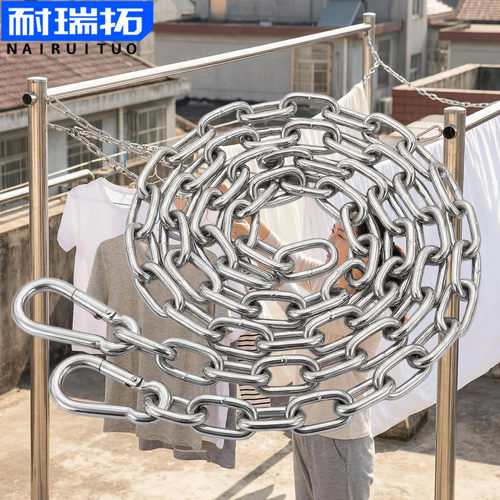 304/201不锈钢链条配件 防盗锁晾衣链宠物狗链标准带圈螺母弹簧扣 - 图0