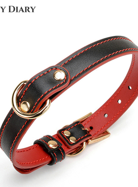 刻字项圈皮质牵引链男女