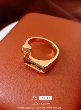 玻璃食指复古vintage简约中古小