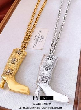 项饰花朵百搭酷风个性欧毛衣链