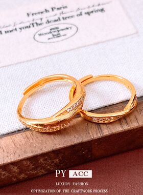 vintage24K开口食指中古百搭真金