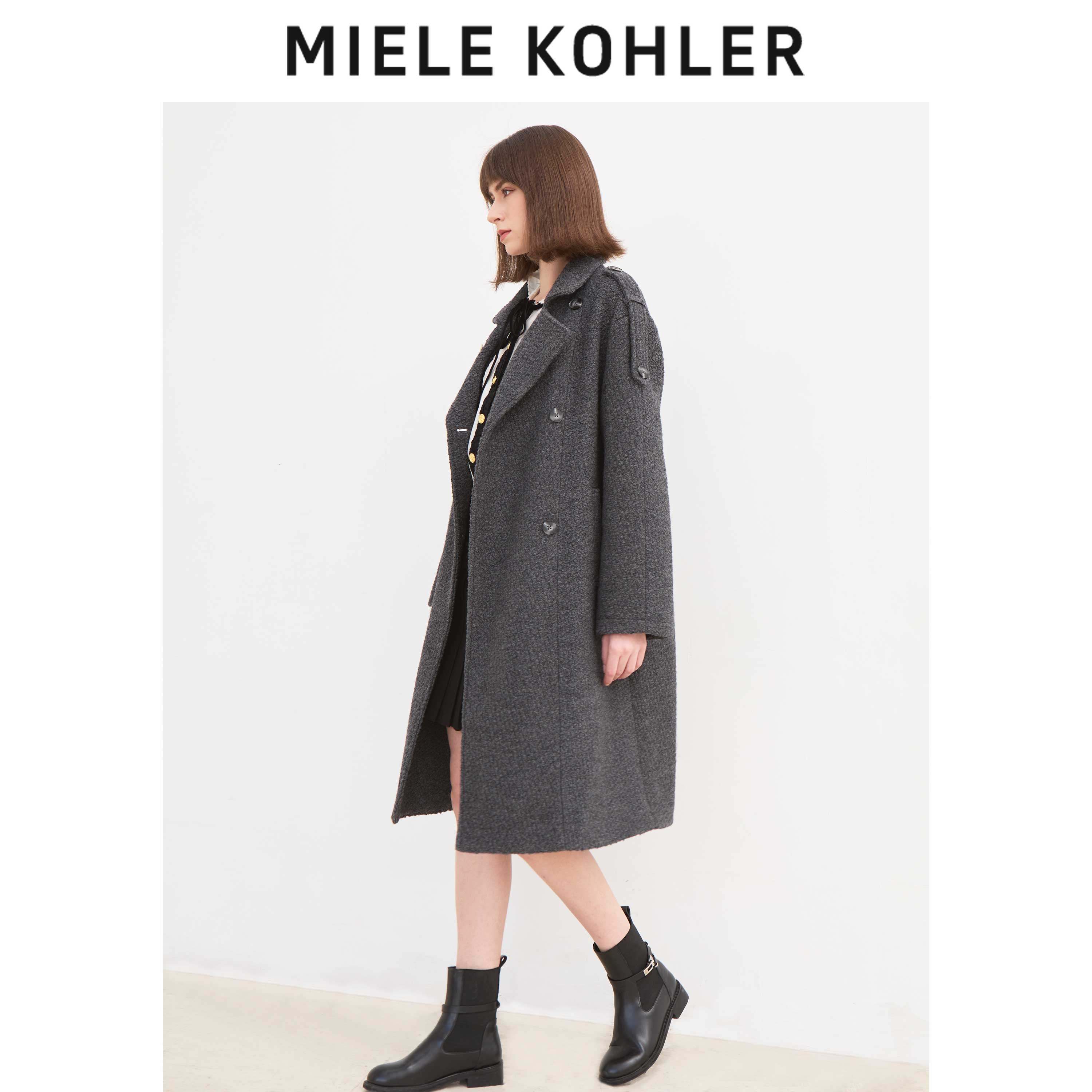 Miele Kohler2023高级感热力感穿搭女士中长款羊毛外套MKOSJ1049 - 图3