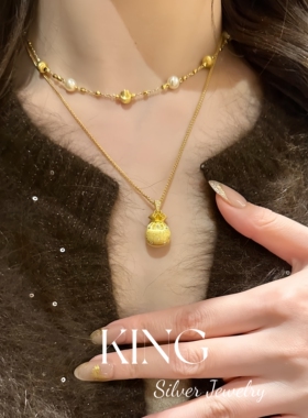 king银饰珠宝间金猫眼珍珠项链