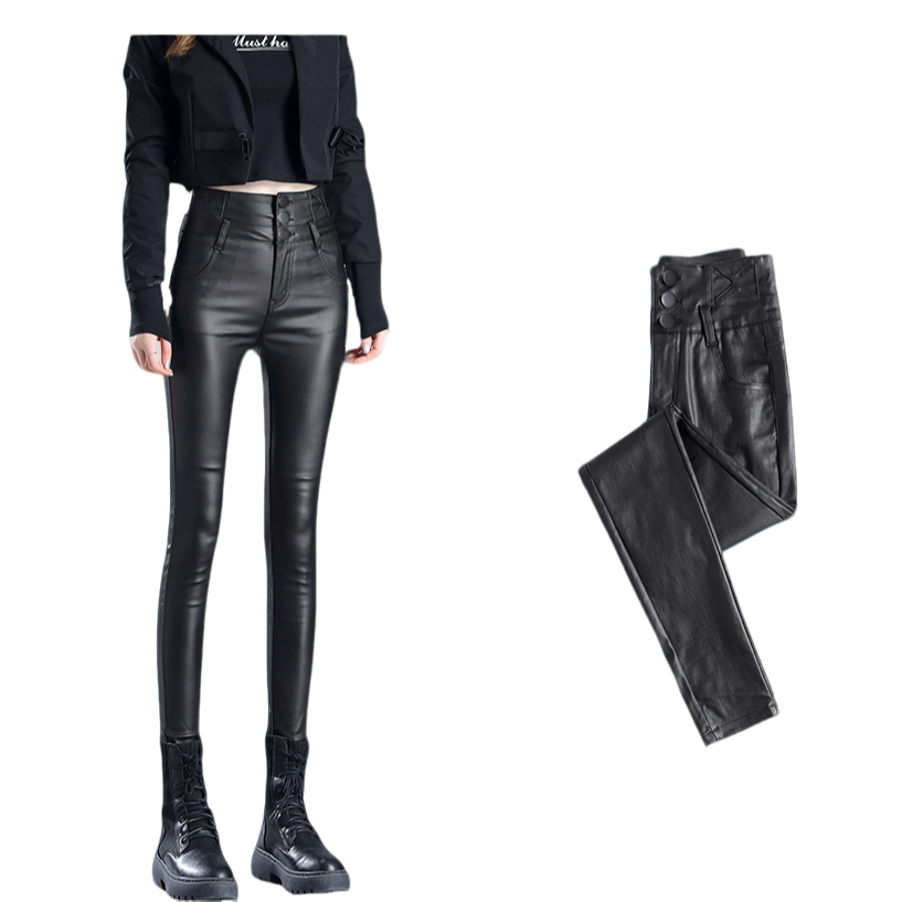 亚光PU皮裤女款高腰2026春秋新款百搭显瘦时尚小脚紧身打底裤子,淘宝优惠券,粉丝福利购,淘宝优惠卷