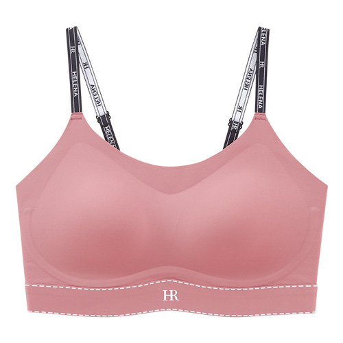 HR赫莲娜粉底液无痕小胸背心内衣女文胸字母肩带无钢圈收副乳bra - 图3