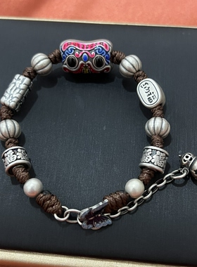 新款足银999醒狮多宝手链转运手绳礼物国风编绳送男女友节日礼物