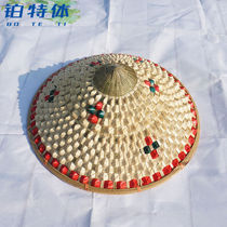 Platinum tete body bamboo choreography with hand bamboo woven straw hat Pineapple Bucket Hat Outdoor Sunscreen big along the hat sun-cap flower spinach