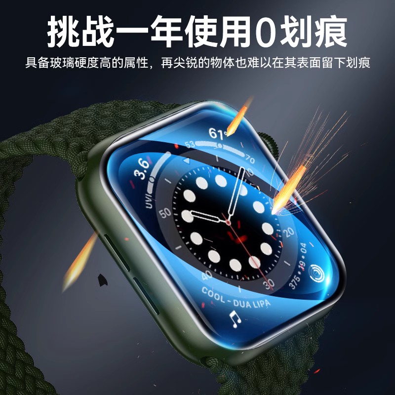 适用苹果s10手表膜applewatch7陶瓷s9钢化S4保护iwatchs8膜applewatch苹果6/se水凝2曲面3苹果手表贴膜全覆盖