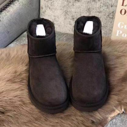 河南桑坡羊毛皮毛一体雪地靴女2023新雪地靴冬季保暖中筒加厚防滑 - 图1